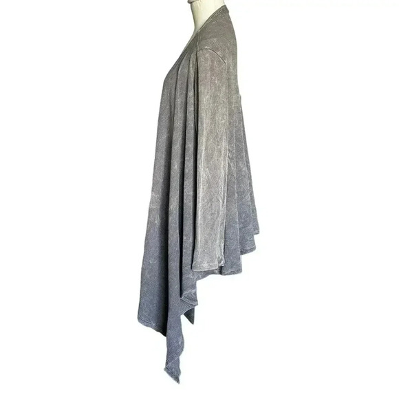 T-Party Mineral Wash Longline Open Front Cardigan Women’s Medium Gray - Picture 2 of 5